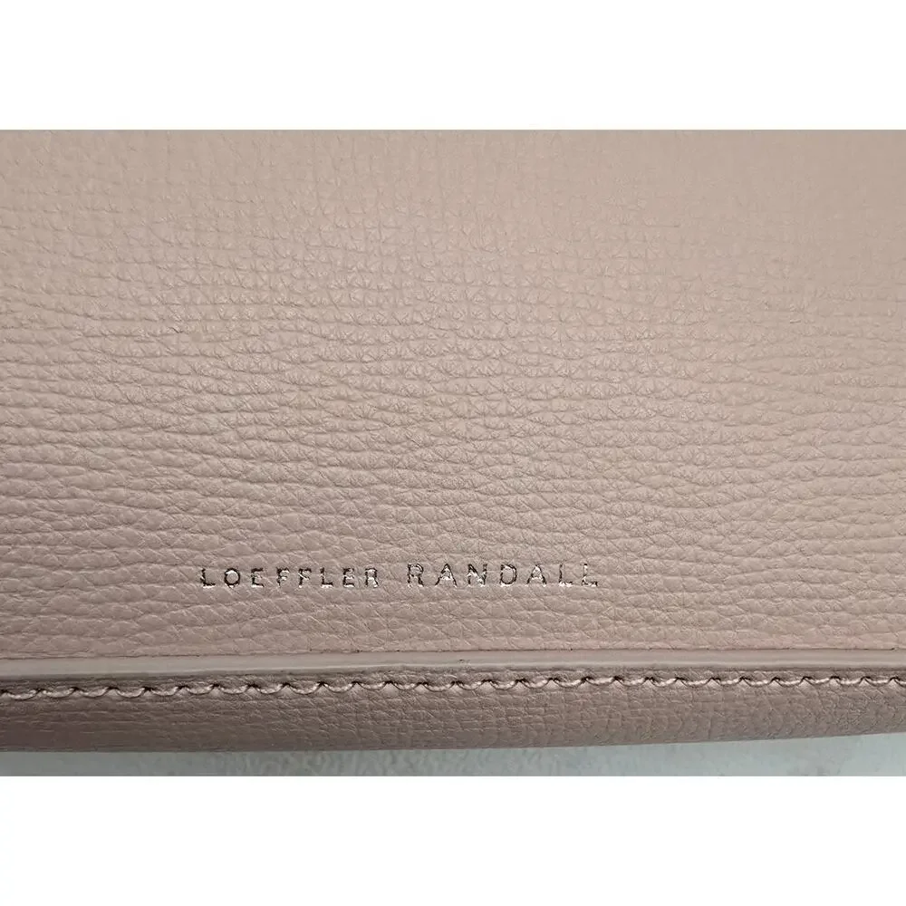 Loeffler Randall Leather Crossbody Clutch Salmon Pink Chain Strap Envelope Bag